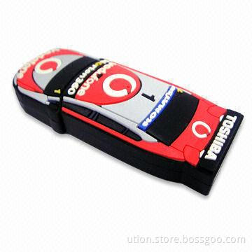 USB Flash Stick with Car Design, 1GB to64GB Memory Capacity, Supports USB1.1 and 2.0 Interfaces